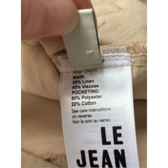 NWOT Le Jean Linen Jude trouser in sand, Sz 26 $249 - Picture 5 of 7